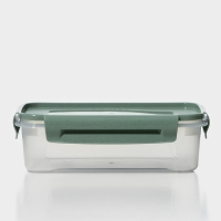 Контейнер пищевой Lock&Ok, 0,75 л, 18,6&times;12,2&times;5,5 см,прозрачный, крышка зеленая