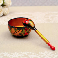 Набор &laquo;Розетка с ложкой&raquo;, 10&times;4&times;10 см, хохлома