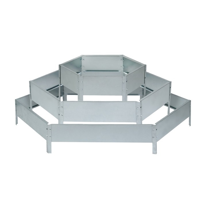 Клумба оцинкованная, 3 яруса, d = 60–100–140 см, высота бортика 45 см, Greengo Клумба оцинкованная, 3 яруса, d = 60–100–140 см, высота бортика 45 см, Greengo