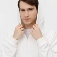 Толстовка унисекс оверсайз на молнии Zippy Terry, белая, размер M/L