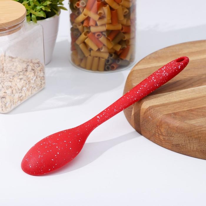 Ложка гарнирная Доляна &laquo;Гранат&raquo;, силикон, 28,5&times;5,5 см, цвет красный
