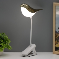 Настольная лампа на прищепке "Птичка" LED 3000-6000К 5Вт USB золото 20х7х34см RISALUX Настольная лампа на прищепке "Птичка" LED 3000-6000К 5Вт USB золото 20х7х34см RISALUX