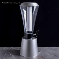 Башня пивная &laquo;Металлик&raquo;, 3 л, колба с подсветкой, 2 батарейки, цвет серебристый