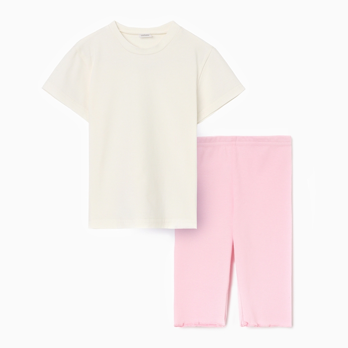 Комплект для девочки (футболка и велосипедки) MINAKU, цвет розовый, рост 98 см Комплект для девочки (футболка и велосипедки) MINAKU, цвет розовый, рост 98 см