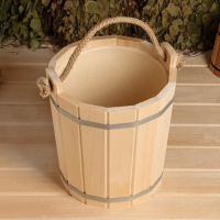 Запарник из липы, 10 л, пластиковая вставка, ручка-веревка Запарник из липы, 10 л, пластиковая вставка, ручка-веревка