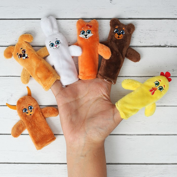 Пальчиковый театр &laquo;Заяц и лисичка&raquo;, набор: 6 персонажей, сценарий