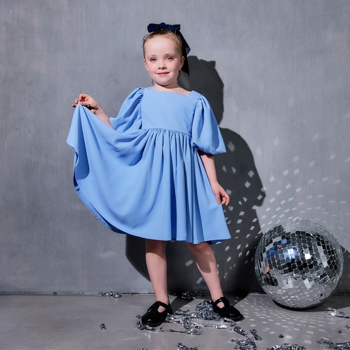 Платье для девочки, MINAKU :Party Dress, цвет голубой, рост 98 см