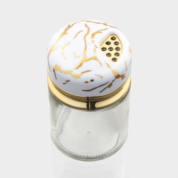 Солонка стеклянная Magistro &laquo;Белый мрамор&raquo;, 150 мл, 5,5&times;9,5 см