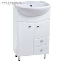 Комплект мебели: Тумба "Тура 55" + раковина "Исеть 55", 30,6 х 82 х 49,5 см