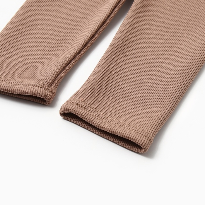 Леггинсы для девочки на флисе Collorista, цвет коричневый, рост 110 см