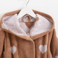 Халат махровый детский Крошка Я «Сердечки» размер 30, цвет мокко, 100% хлопок 360 г/м2 Халат махровый детский Крошка Я «Сердечки» размер 30, цвет мокко, 100% хлопок 360 г/м2