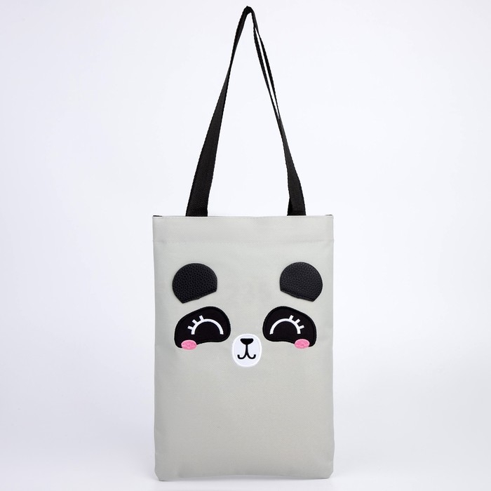 Шопер детский для девочки с допиками &laquo;Панда&raquo;, 32х23см