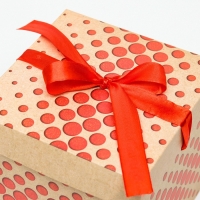 Коробка Самосборная "Горошек" крафт 15х15х15 см Коробка Самосборная "Горошек" крафт 15х15х15 см