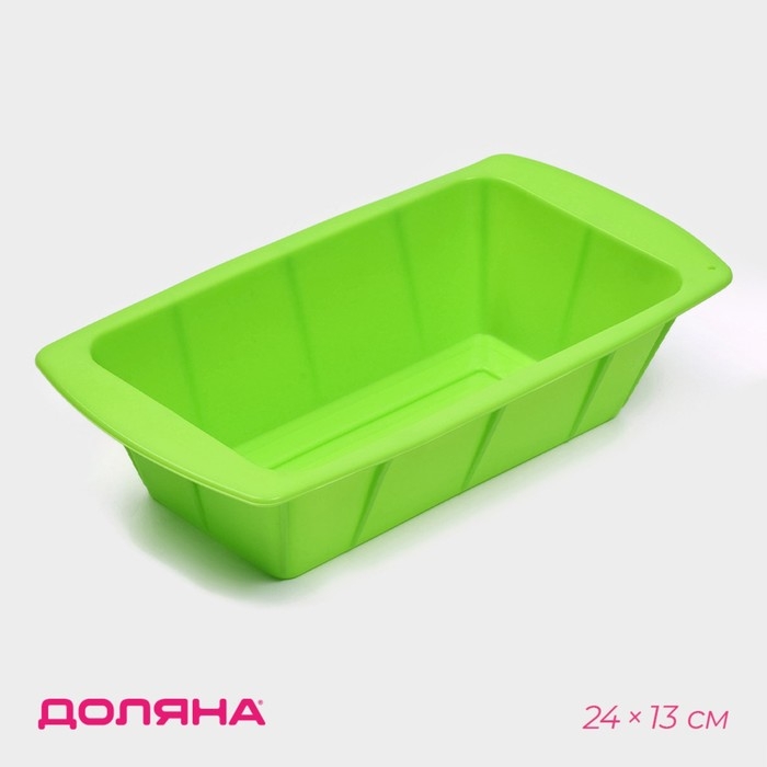 Форма для выпечки Доляна &laquo;Хлеб&raquo;, силикон, 25,5&times;13,5&times;6 см, цвет салатовый