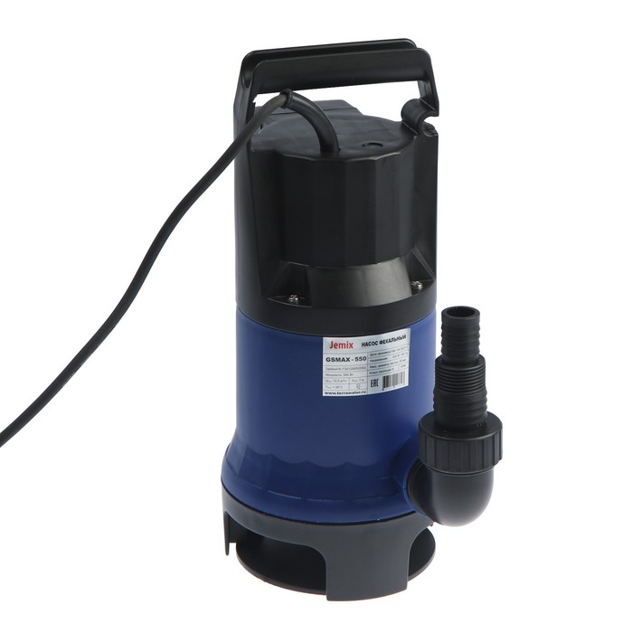 Насос фекальный JEMIX Ф-КОМБИ-175-7, 550 Вт, напор 7 м, 175 л/мин, диаметр частиц 35 мм Насос фекальный JEMIX Ф-КОМБИ-175-7, 550 Вт, напор 7 м, 175 л/мин, диаметр частиц 35 мм