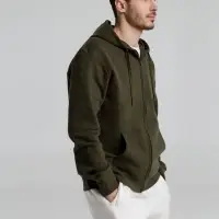 Толстовка на молнии с капюшоном унисекс King, хаки, размер XS Толстовка на молнии с капюшоном унисекс King, хаки, размер XS