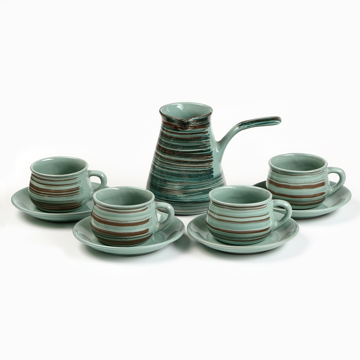 Сервиз Сервиз "Марокко" чашка с блюдцем 4х0,25л + турка 0,8л, скандинавия