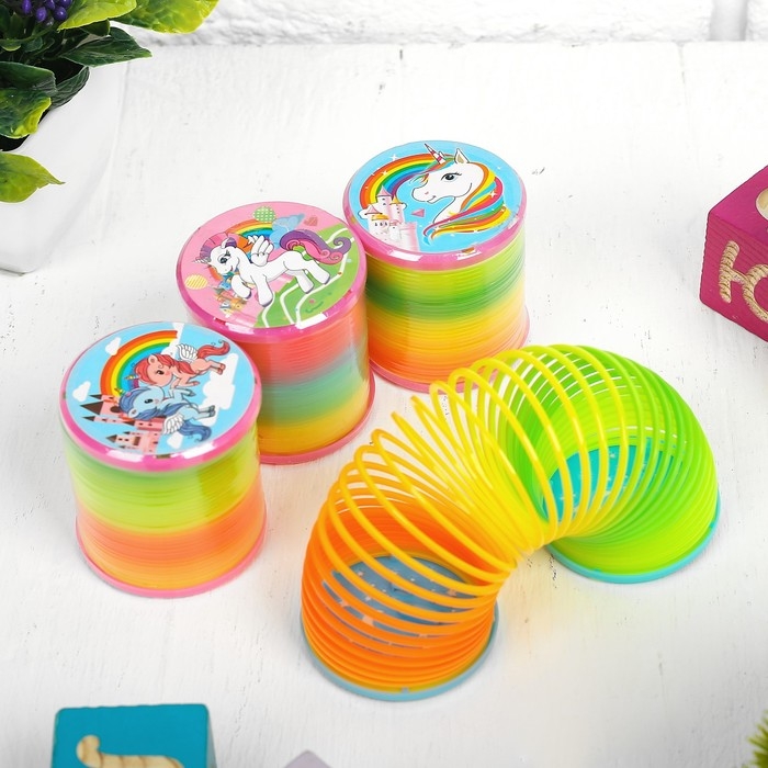 Пружинка-радуга «Единорог», цвета МИКС Пружинка-радуга «Единорог», цвета МИКС