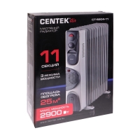 Обогреватель Centek CT-6204-11, масляный, 2900Вт, 11 секций, 25м&sup2;, ТУРБО-вентилятор, 3режима
