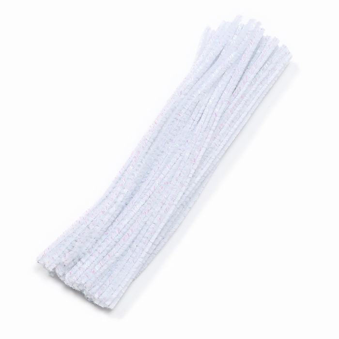 Проволока синельная набор 50 шт., белого цвета, 30 см