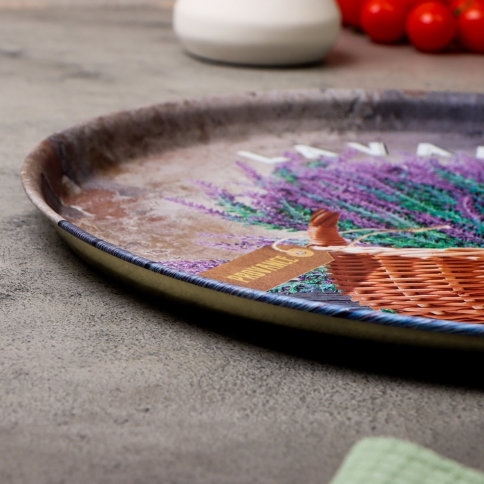 Поднос &laquo;Корзинка с лавандой&raquo;, 33 х 2 х 0,32 см, металл