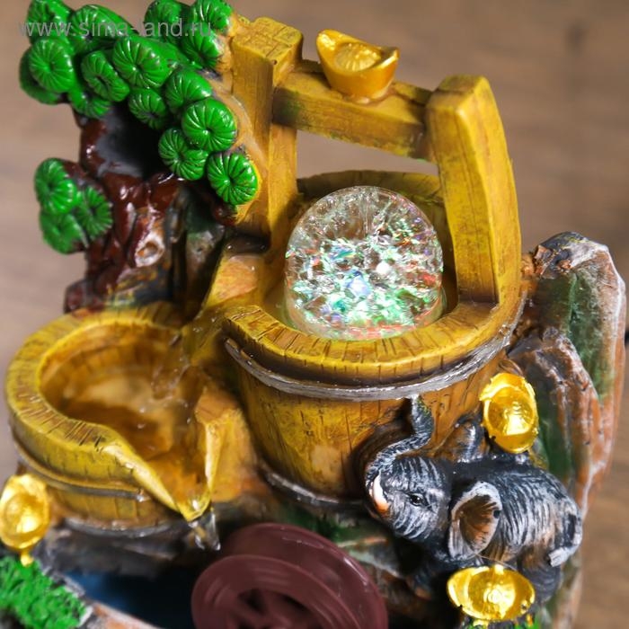 Фонтан настольный полистоун от сети "Водяная мельница" 21х18х15 см