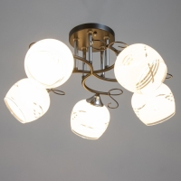 Люстра "Милава" 5хЕ27 40Вт чёрно-хромовый 62х62х27 см BayerLux