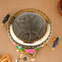 Набор «Цветы на золотом», жёлудь, 3 предмета, самовар 3 л, заварочный чайник 0,7 л, поднос Набор «Цветы на золотом», жёлудь, 3 предмета, самовар 3 л, заварочный чайник 0,7 л, поднос