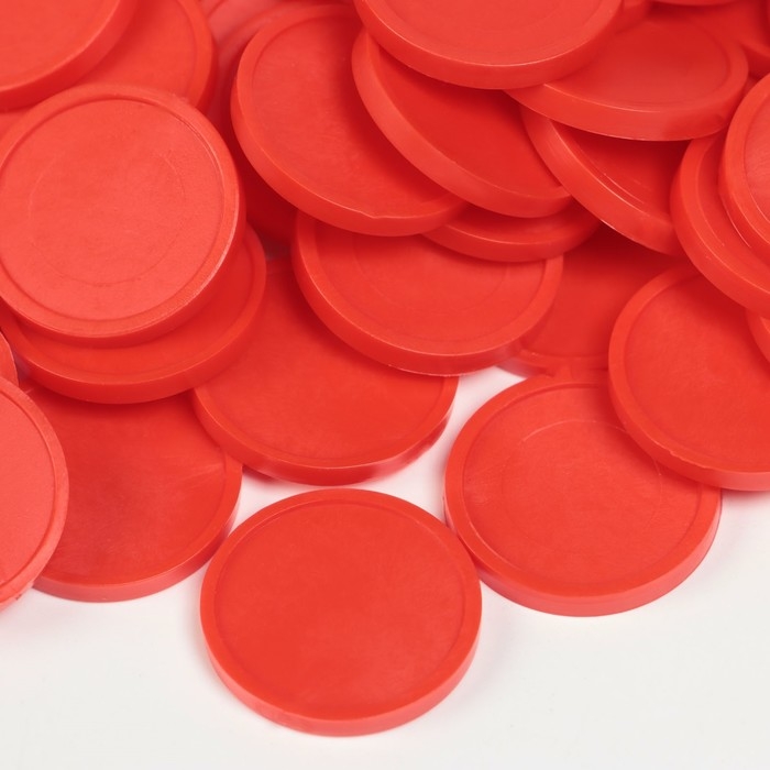 Фишки для настольных игр, лото, d-2 см, набор 100 шт, красные
