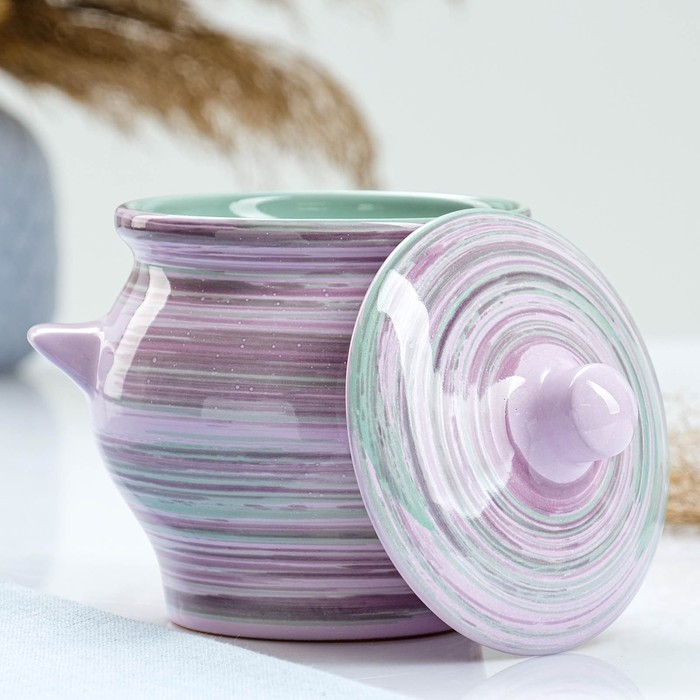 Горшок керамический для запекания №6, 0,65л / 12х12см, лаванда