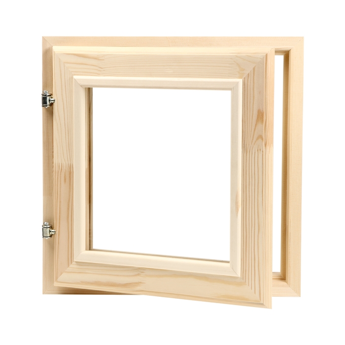 Окно, 40&times;40см, двойное стекло, наружнее открывание, ХВОЯ