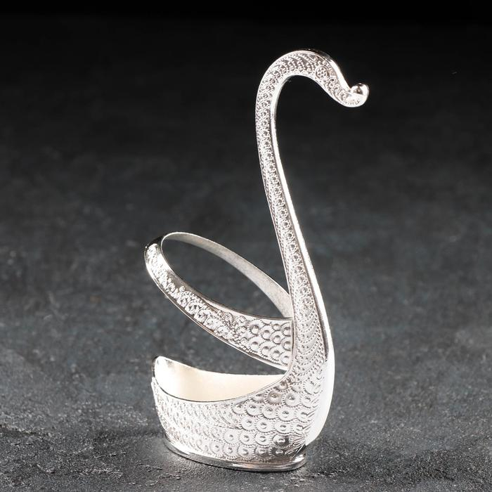 Набор ложек на подставке Magistro &laquo;Серебряный лебедь&raquo;, 6 шт, цвет серебряный