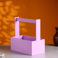 Кашпо деревянное "Эллада большая, сетка", с ручкой  25&times;12,5&times;10(25) см Сиреневый