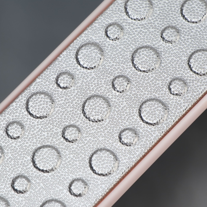 Пилка для ног, овальная, лазерная, двусторонняя, 23 см, цвет розовый