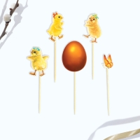 Пасхальный набор для украшения кулича &laquo;Цыплята&raquo;, 11 х 16.5 см
