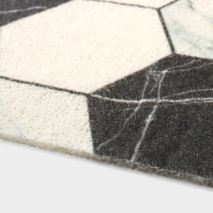 Коврик придверный грязезащитный Доляна &laquo;Мрамор&raquo;, вырезной, 60&times;90 см, цвет серый