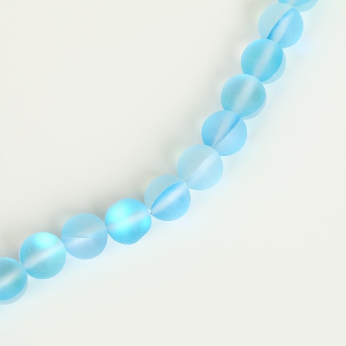 Бусины из натурального камня &laquo;Кошачий глаз&raquo;, набор 46 шт., размер 1 шт. &mdash; 8 мм, голубой