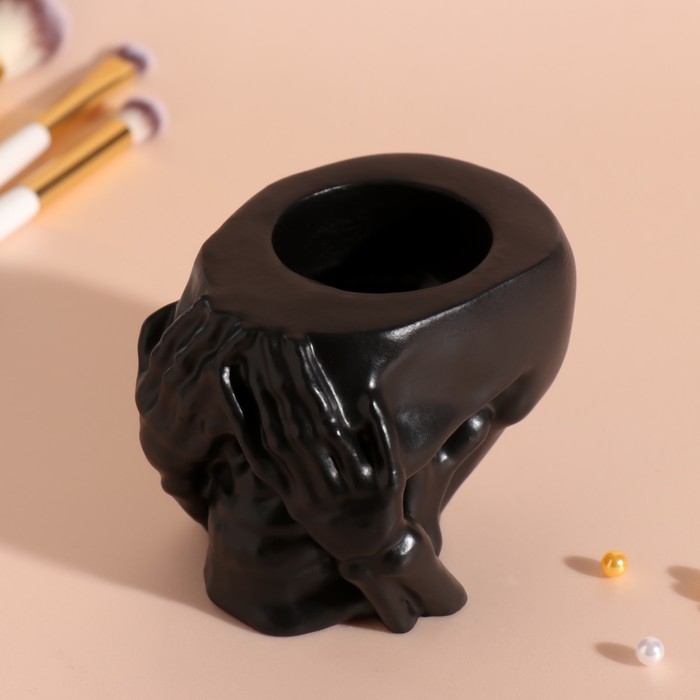 Предмер интерьера Предмер интерьера "Череп Прятки" 7х10 см черный матовый