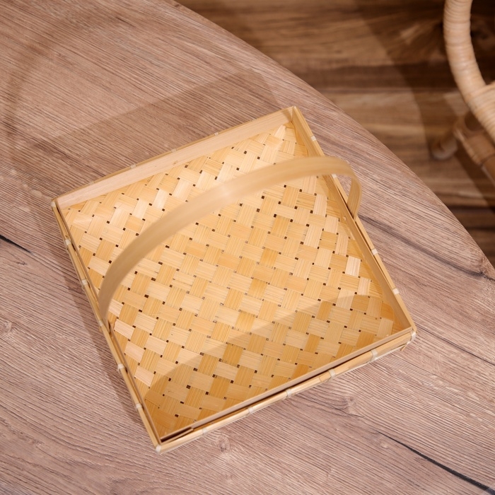 Корзинка плетёная, из бамбука 25х25х25 см