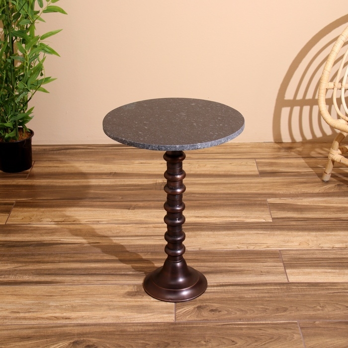 Стол кофейный 41х41х57 см, алюминий/мрамор Стол кофейный 41х41х57 см, алюминий/мрамор