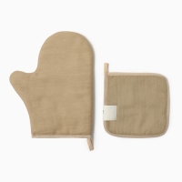 Набор кух. Этель Kitchen, цв. бежевый, варежка-прихватка 18х29 см, прихватка 19х19 см,100% х 1047216