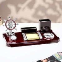 Набор настольный 6в1 с визитницей, красное дерево Набор настольный 6в1 с визитницей, красное дерево