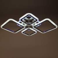 Люстра светодиодная Квадро 90Вт LED RGB 2700-4200К хром 78х48х15см