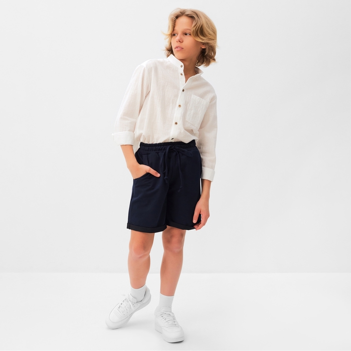 Шорты для мальчика MINAKU цвет синий, рост 158