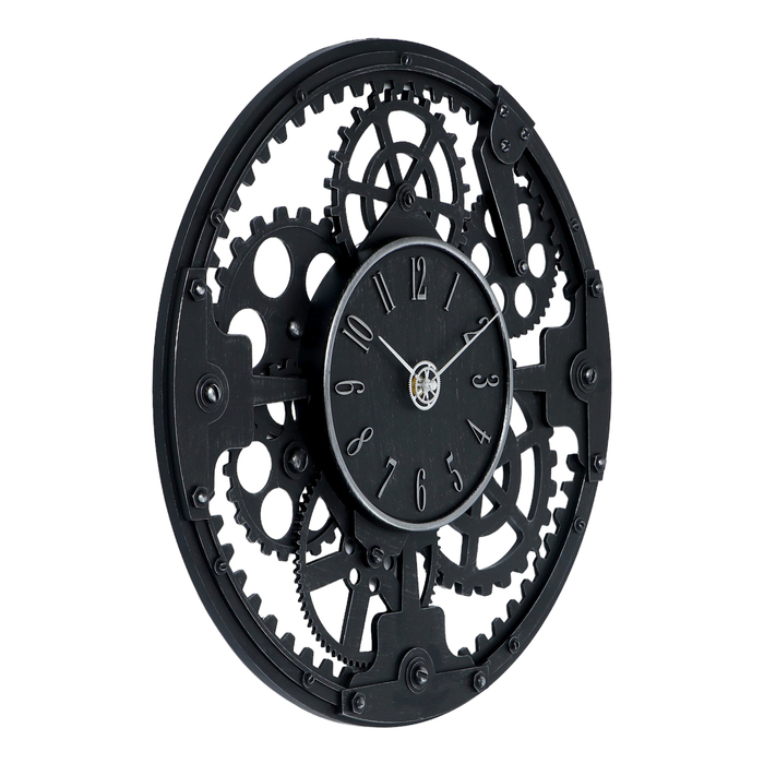 Часы настенные интерьерные большие "Механизм", дискретный ход, d-45 см
