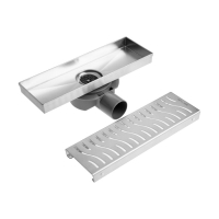 Трап AFLORN AF20410-30,d=50 мм,горизонтальный,c флaнцeм своб.вращ.360&deg;,100х300мм,нерж.сталь