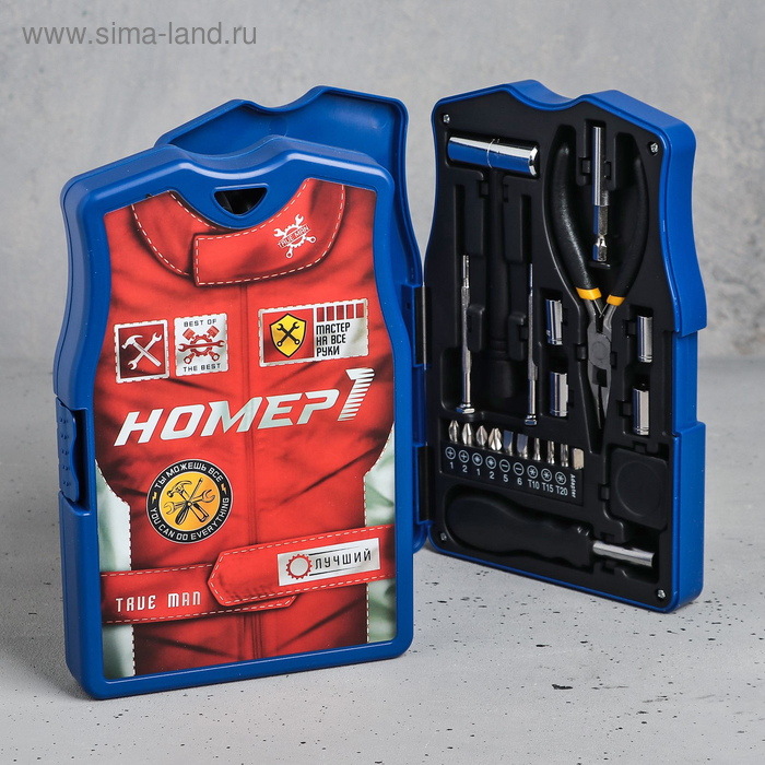 Набор инструментов в майке &laquo;Номер 1&raquo;, подарочная упаковка, 14х22см