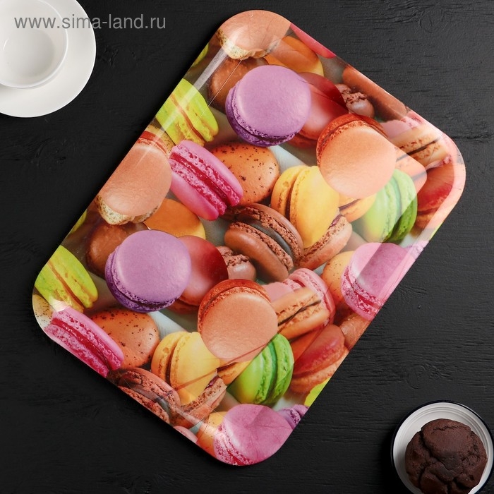 Поднос пластиковый прямоугольный Доляна &laquo;Кокетство&raquo;, 37,5&times;28 см, рисунок МИКС