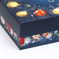 Новый год. Коробка подарочная новогодняя складная, крышка-дно, "Елочные игрушки", 21 х 15 х 5,7 см Новый год. Коробка подарочная новогодняя складная, крышка-дно, "Елочные игрушки", 21 х 15 х 5,7 см