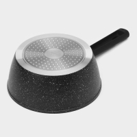 Ковш с крышкой Доляна &laquo;Первый дом&raquo;, 1,2 л, d=18 см, антипригарное покрытие, индукция, цвет чёрный